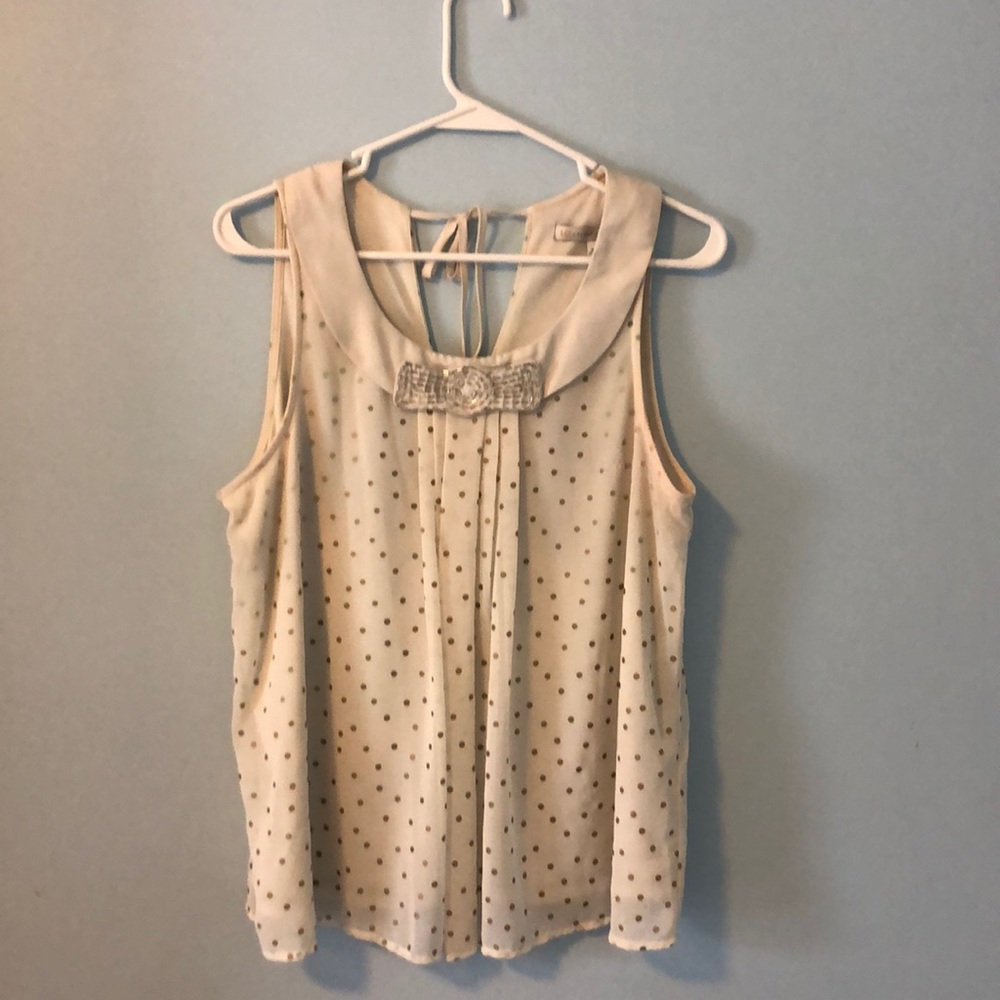 Gold and cream bow blouse